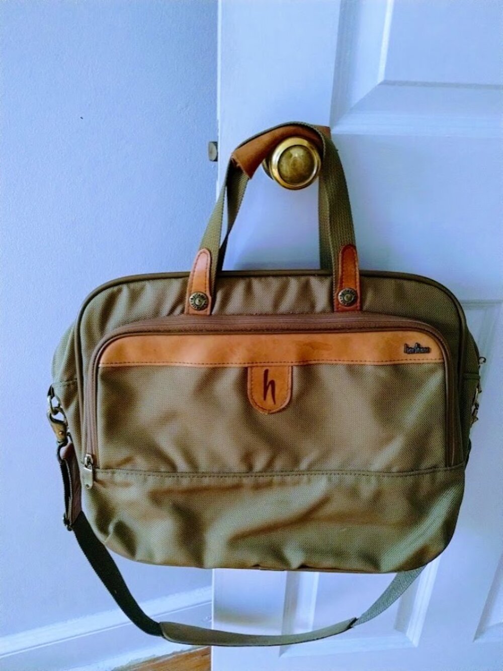 HARTMANN Belting Leather & Ballistic Nylon Laptop Messenger Carry- On Bag